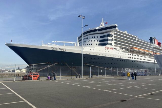 ocean liner on coast