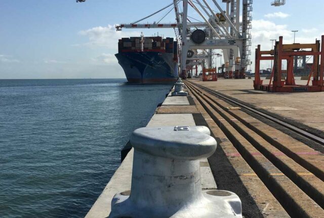 freight ship docked